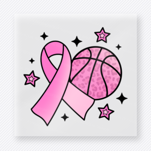 Pink Ribbon Basketball Sports DTF Transfers