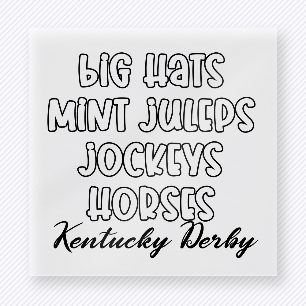 Kentucky Derby Big Hats Mint Juleps Sports DTF Transfers