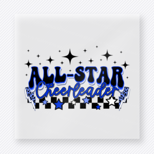 All-Star Cheerleader Blue Sports DTF Transfers