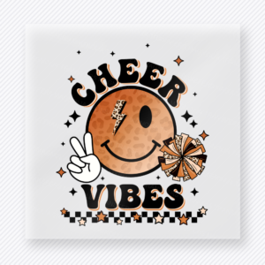 Cheer Vibes Orange Bow Sports DTF Transfers