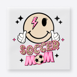 Soccer Mom Smiley Lettering Face Sports DTF Transfers