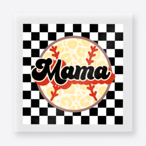 Baseball Softball Mama Checkered Sports DTF Transfers