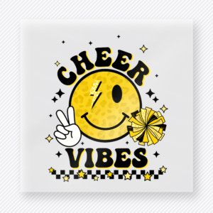Cheer Vibes Yellow Peace Sports DTF Transfers