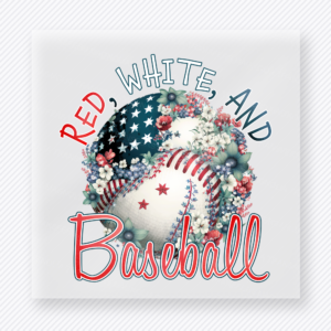Red White And Baseball Sports DTF Transfers