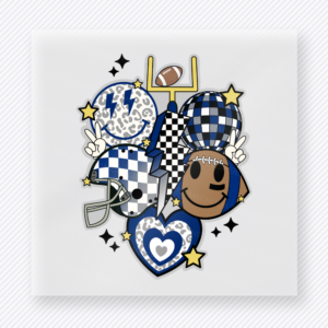 Football Mom Collage Royal Blue Sports DTF Transfers