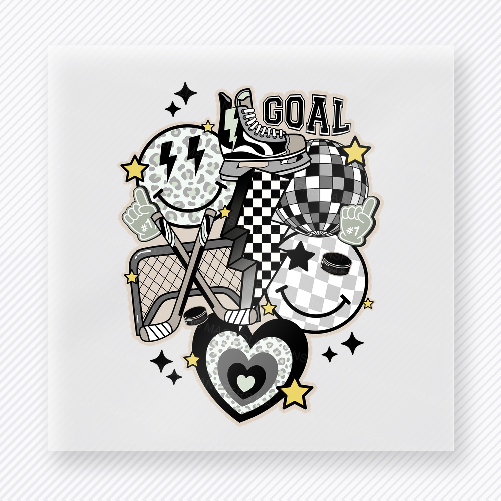 Goal Sports Mom Collage Gray Sports DTF Transfers