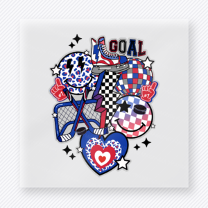 Goal Sports Mom Collage Blue Sports DTF Transfers