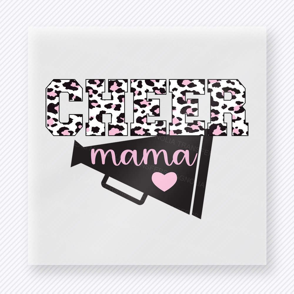 Cheer Mama Megaphone Leopard Sports DTF Transfers