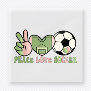 Peace Love Soccer Green Sports DTF Transfers