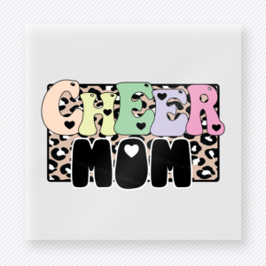 Cheer Mom Pastel Leopard Sports DTF Transfers
