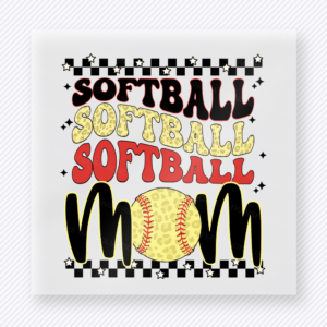 Softball Mom Checkered Sports DTF Transfers