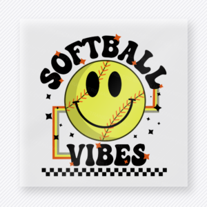 Softball Vibes Smiley Sports DTF Transfers