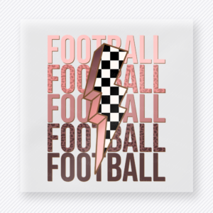 Football Checkered Lightning Bolt Neutral Sports DTF Transfers