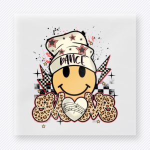Dance Smiley Face Cap Sports DTF Transfers