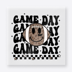 Game Day Football Checkered Repeating Lettering Sports DTF Transfers