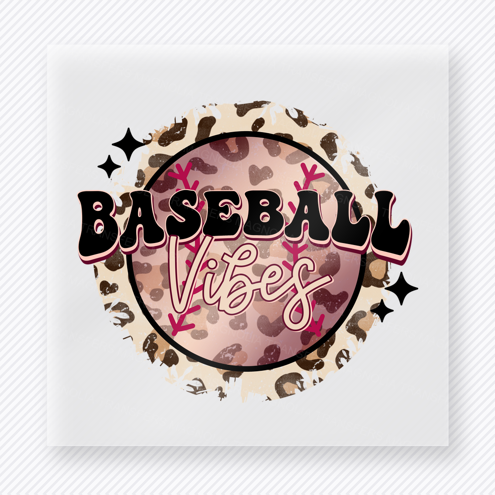 Baseball Vibes Leopard Sports DTF Transfers