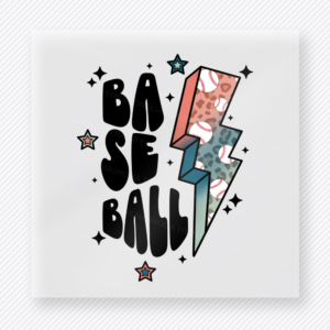 Baseball Lightning Bolt Blue Pink Sports DTF Transfers
