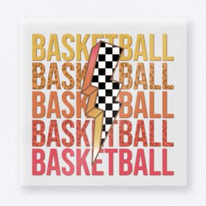 Basketball Checkered Lightning Bolt Neutral Sports DTF Transfers