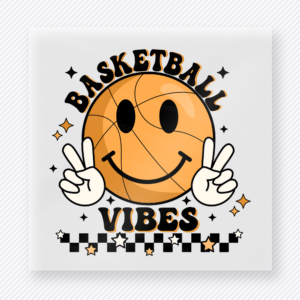 Basketball Vibes Smiley Sports DTF Transfers