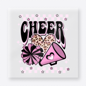 Cheer Pink Megaphone Stars Sports DTF Transfers