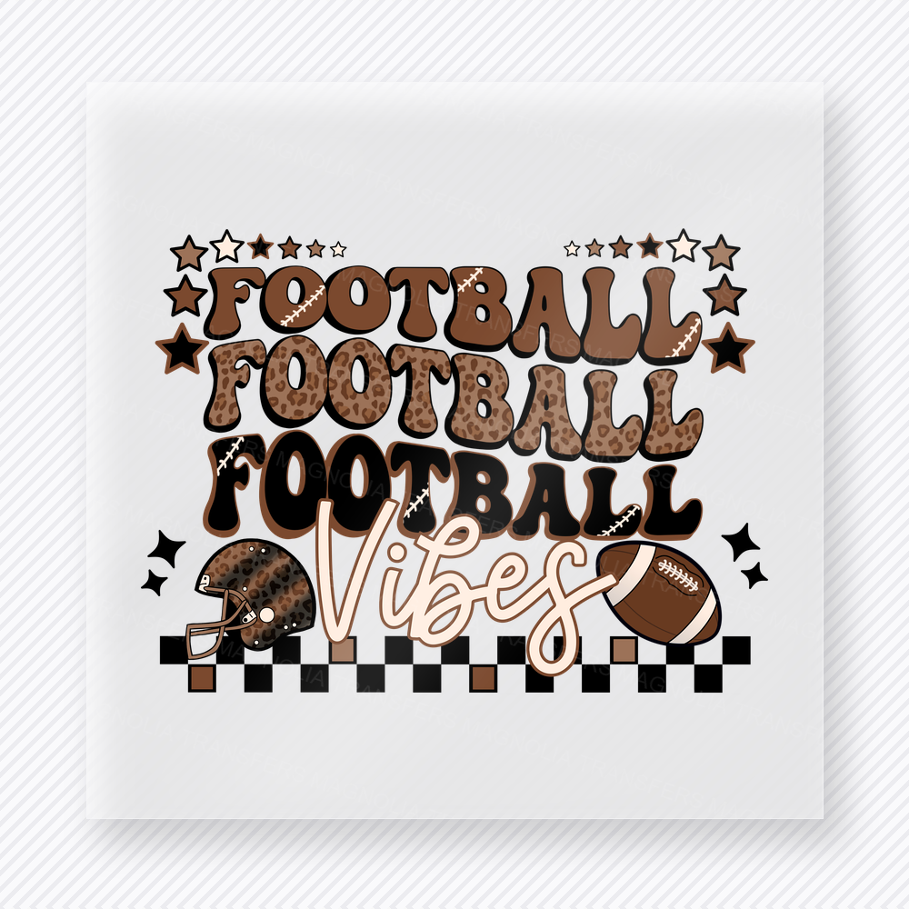 Football Vibes Checkered Sports DTF Transfers