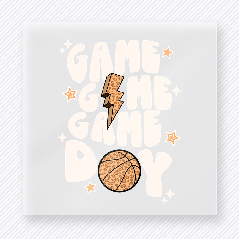 White Game Day Basketball Neutral Sports DTF Transfers