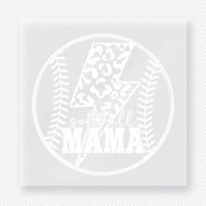 White Softball Mama Circle Sports DTF Transfers