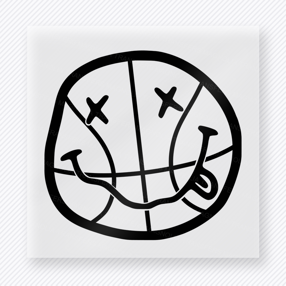 Basketball Outline Smiley Sports DTF Transfers