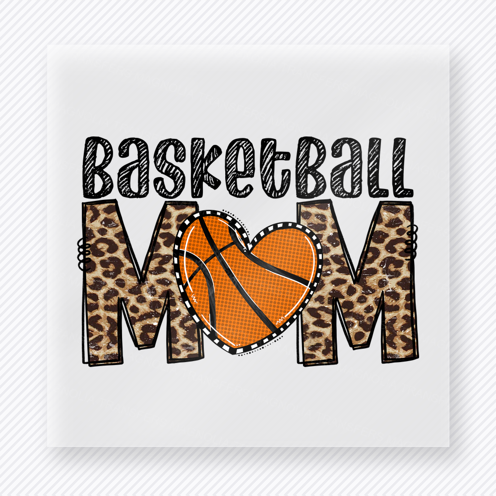 Basketball Mom Leopard Text Sports DTF Transfers