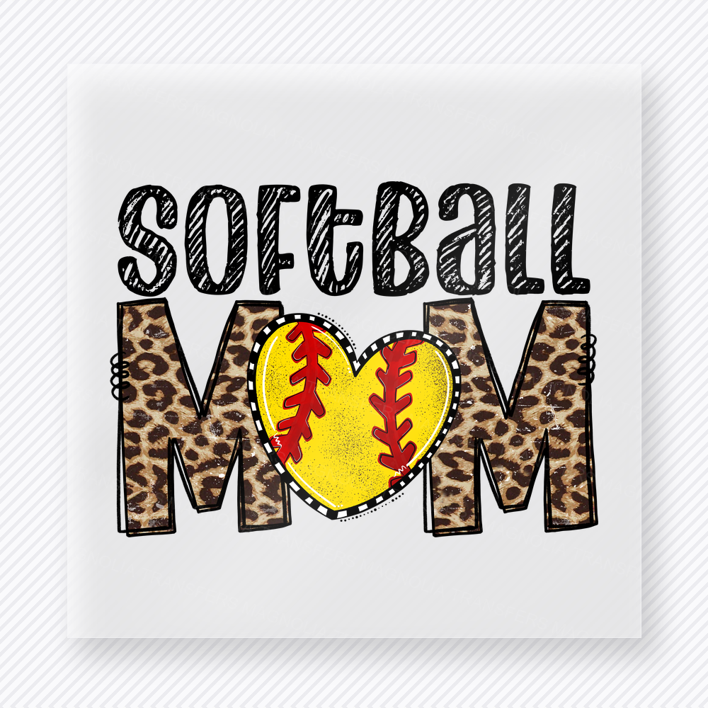 Softball Mom Leopard Sports DTF Transfers