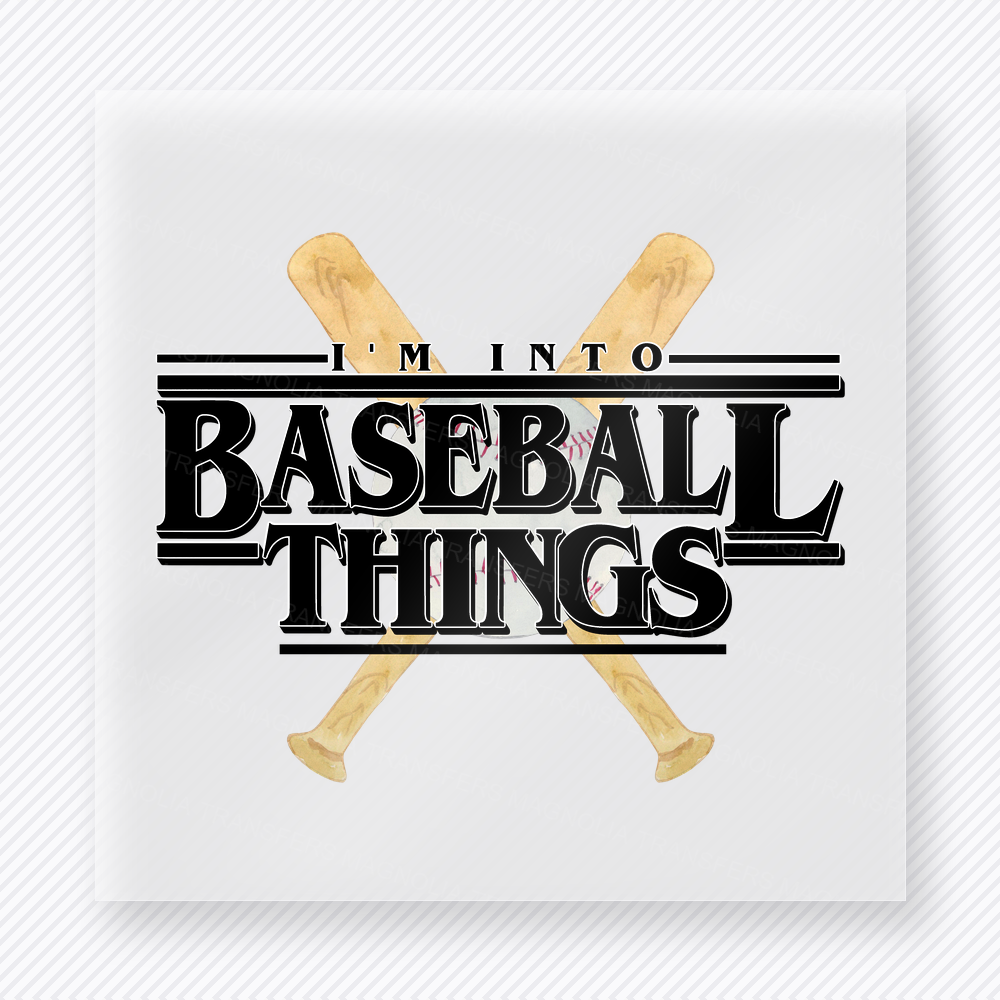 I’m Into Baseball Things Black Sports DTF Transfers