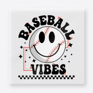 Baseball Vibes Smiley Sports DTF Transfers