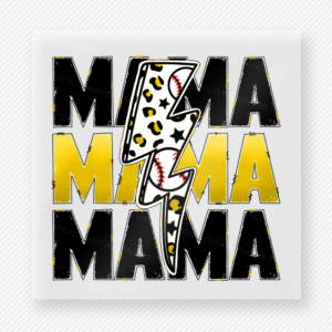 Basketball Mama Lightning Bolt Yellow Lettering Accent Sports DTF Transfers