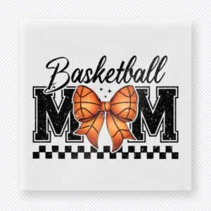 Basketball Mom Checkered Bow Sports DTF Transfers