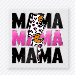 Basketball Mama Lightning Bolt Hot Pink Sports DTF Transfers