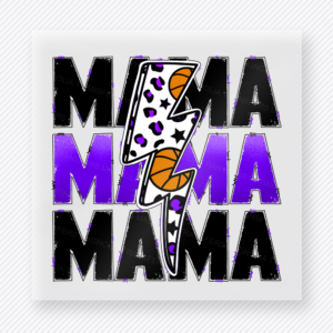 Basketball Mama Lightning Bolt Violet Sports DTF Transfers
