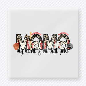 Mama Basketball Heart Field Lettering Accents Sports DTF Transfers