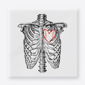 Baseball Heart Rib Cage Sports DTF Transfers