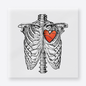 Basketball Heart Rib Cage Sports DTF Transfers