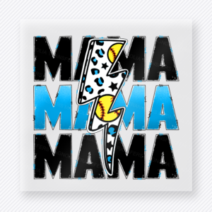 Basketball Mama Lightning Bolt Sky Blue Sports DTF Transfers