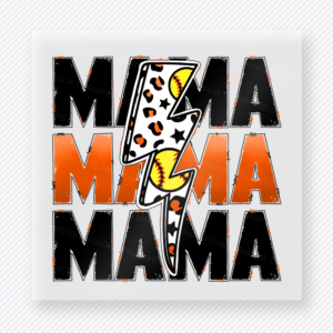 Basketball Mama Lightning Bolt Orange Lettering Accent Sports DTF Transfers