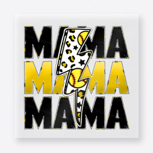 Basketball Mama Lightning Bolt Yellow Lettering Accent Sports DTF Transfers