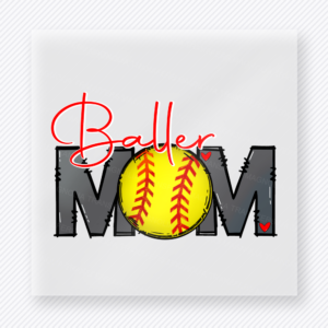 Baller Mom Softball Gray Sports DTF Transfers