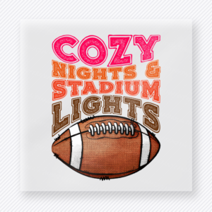 Cozy Nights And Stadium Lights Football Pink Sports DTF Transfers
