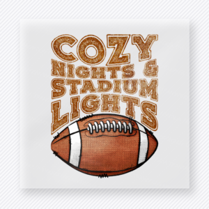 Cozy Nights And Stadium Lights Football Brown Sports DTF Transfers