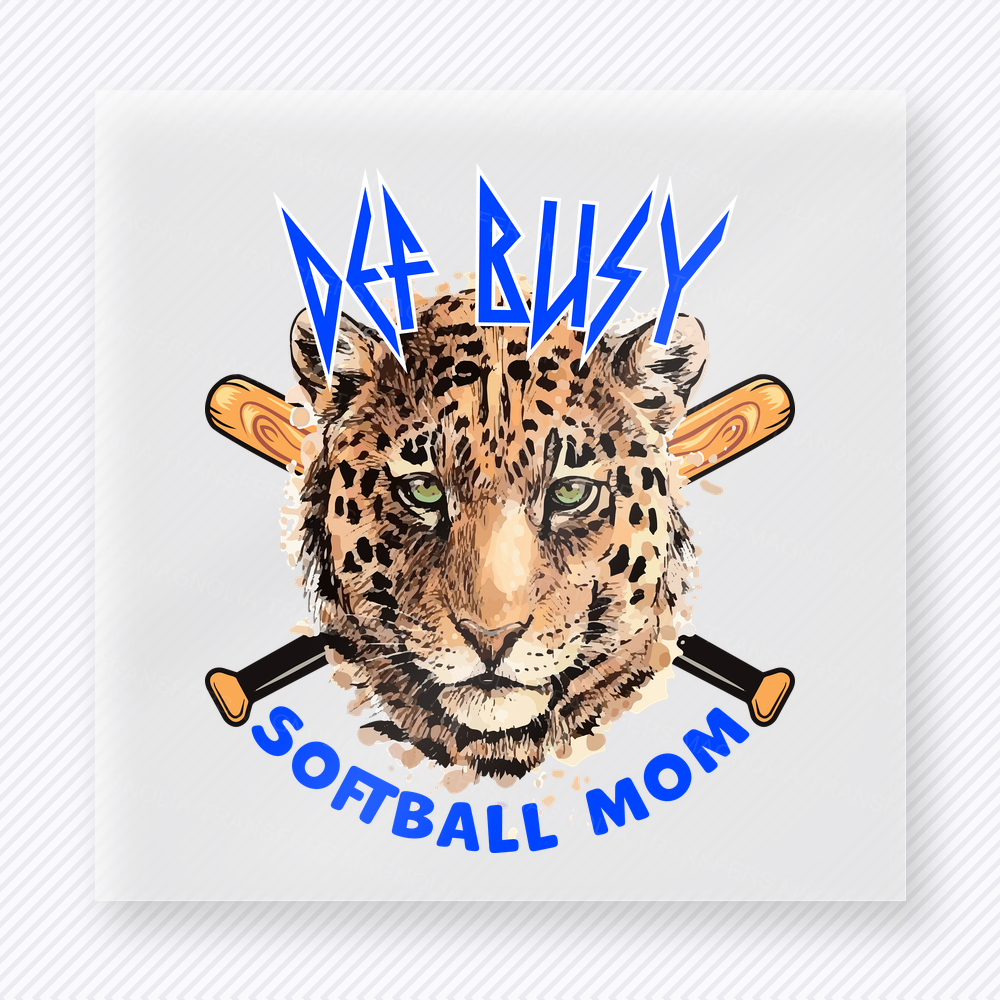 Off Busy Softball Mom Blue Sports DTF Transfers