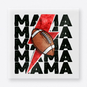 Football Mama Red Lightning Bolt Sports DTF Transfers