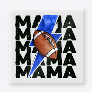 Football Mama Blue Lightning Bolt Sports DTF Transfers