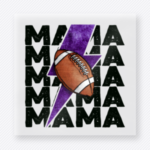 Football Mama Purple Lightning Bolt Sports DTF Transfers