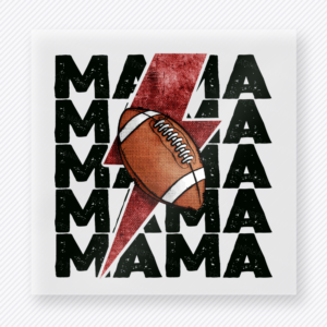 Football Mama Red Lightning Bolt Dark Sports DTF Transfers